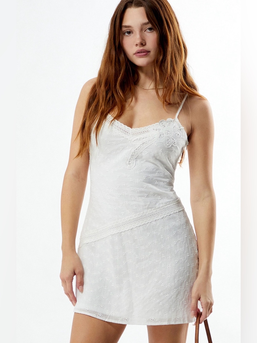 PacSun White Eyelet Lace Slip Chemise